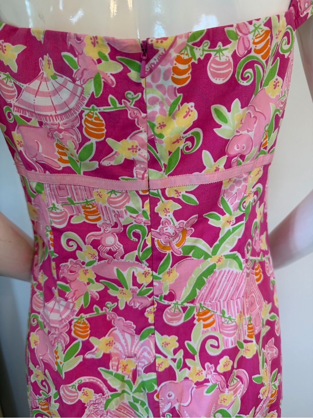Vintage Lilly Pulitzer white label Umbrella Jungle print dress Size 10 - Picture 6 of 7